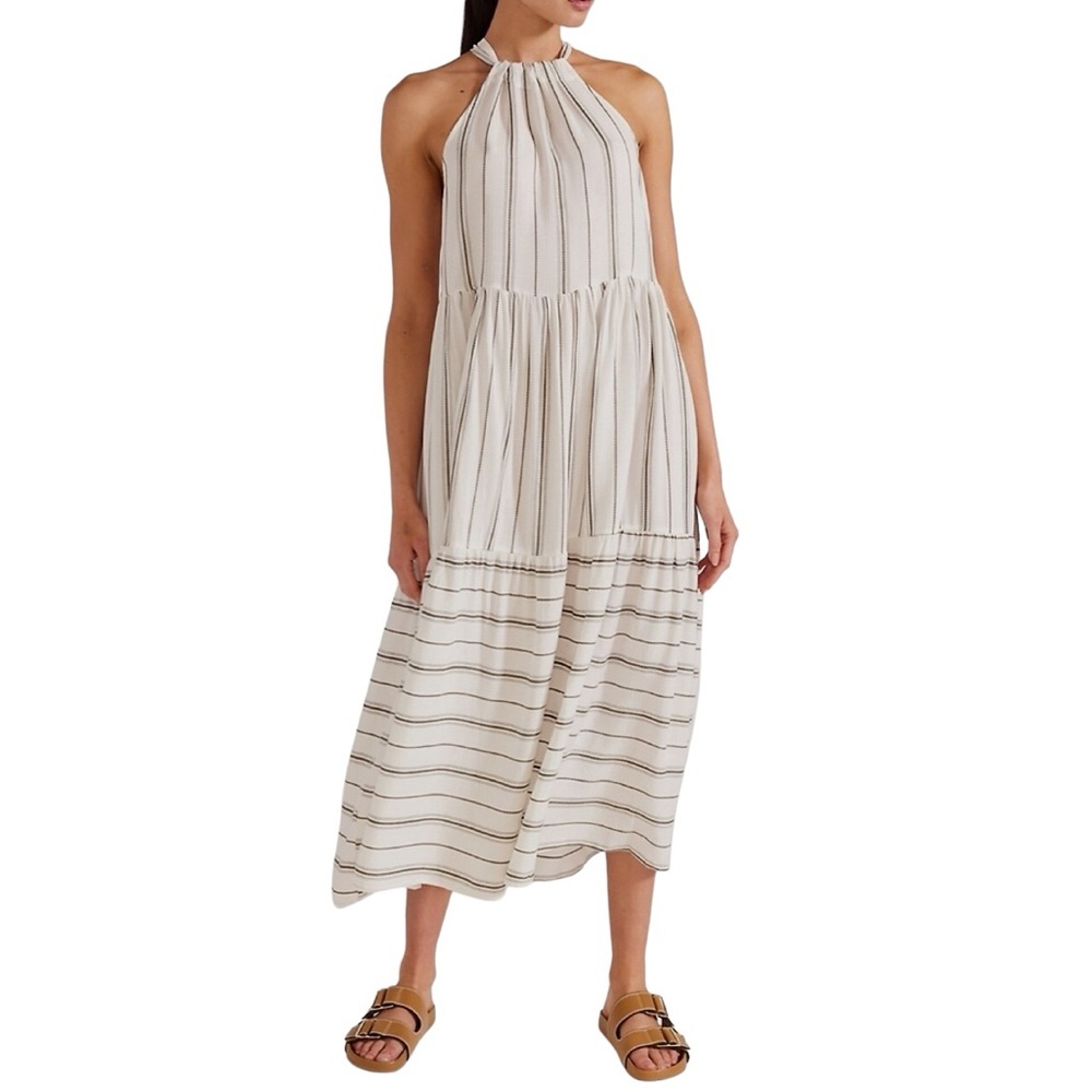 Staple the Label Verita tiered sundress linen blend halter M excellent condition